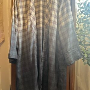 Maurices Gray and Red Plaid Top